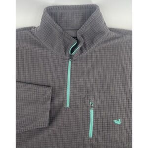 Southern Marsh Sweater Mens XXL Gray Fieldtec Waffle Grid 1/4 Zip Golf Pullover